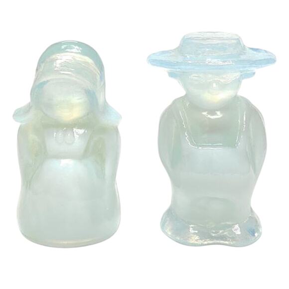 Eli & Sarah Amish Children Figurine Boyds Glass 1997 White Marshmallow B378 - Picture 1 of 10